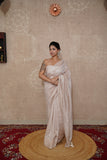 Tanirika- Beige Silk Linen Saree