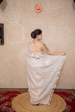 Tanirika- Beige Silk Linen Saree