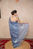 Tantika- Grey Silk Linen Saree