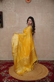 Tapti- Yellow Silk Linen Saree