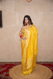 Tapti- Yellow Silk Linen Saree