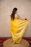 Tapti- Yellow Silk Linen Saree
