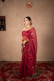 Teja - Maroon Gota Jaal Saree