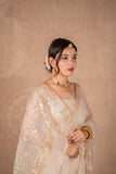Tejvalli- Cream Gota Jaal Saree