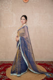 Vallari- Blue Tissue Saree with Border