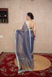Vallari- Blue Tissue Saree with Border
