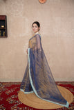 Vallari- Blue Tissue Saree with Border