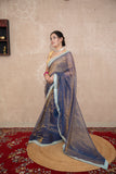 Vallari- Blue Tissue Saree with Border