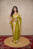 Vasanta - Green Floral Silk Saree