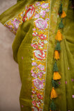 Vasanta - Green Floral Silk Saree