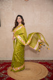 Vasanta - Green Floral Silk Saree