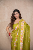Vasanta - Green Floral Silk Saree