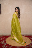Vasanta - Green Floral Silk Saree