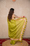 Vasanta - Green Floral Silk Saree