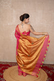 Vritti- Pink Saree with hand embroidery