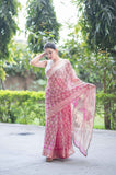 Willow Dream- Pink Dabu Kota Doria Saree