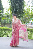 Willow Dream- Pink Dabu Kota Doria Saree