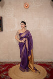 Yamika- Purple Saree with hand embroidery
