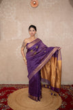 Yamika- Purple Saree with hand embroidery