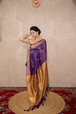 Yamika- Purple Saree with hand embroidery