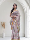 Yashasvi- White Maheshwari Silk saree