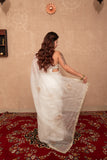 Ziya - White Buti work kota silks saree