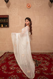 Ziya - White Buti work kota silks saree