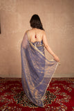Zunaa- Blue Kota Tissue Silk Saree