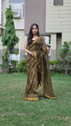 Advika- Green Maheshwari Silk Saree