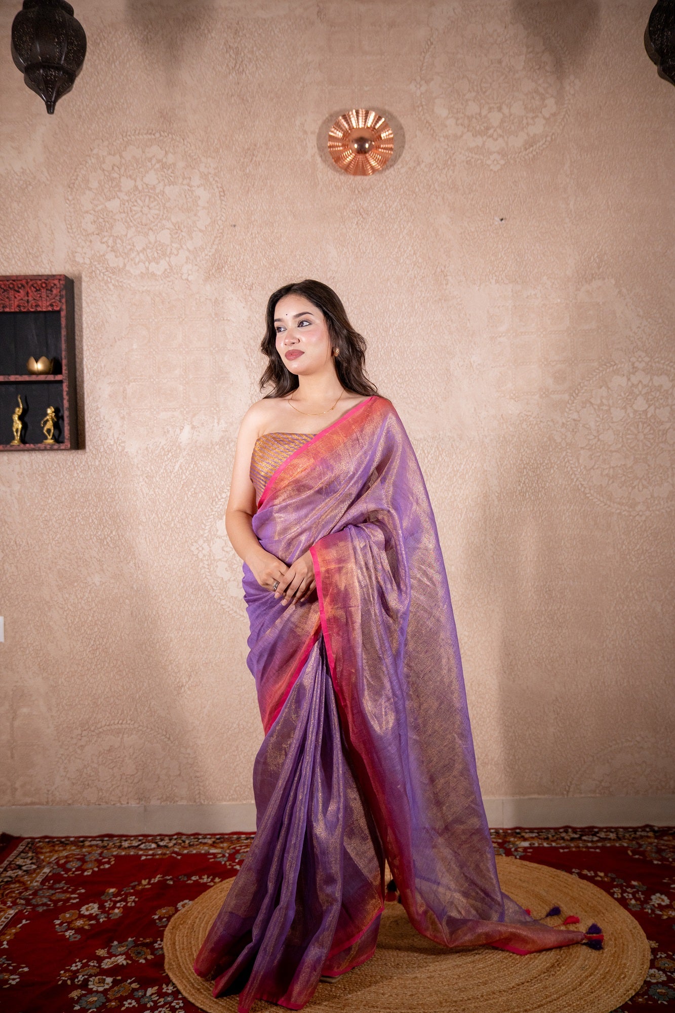 Amaira- Purple Zari Linen Saree