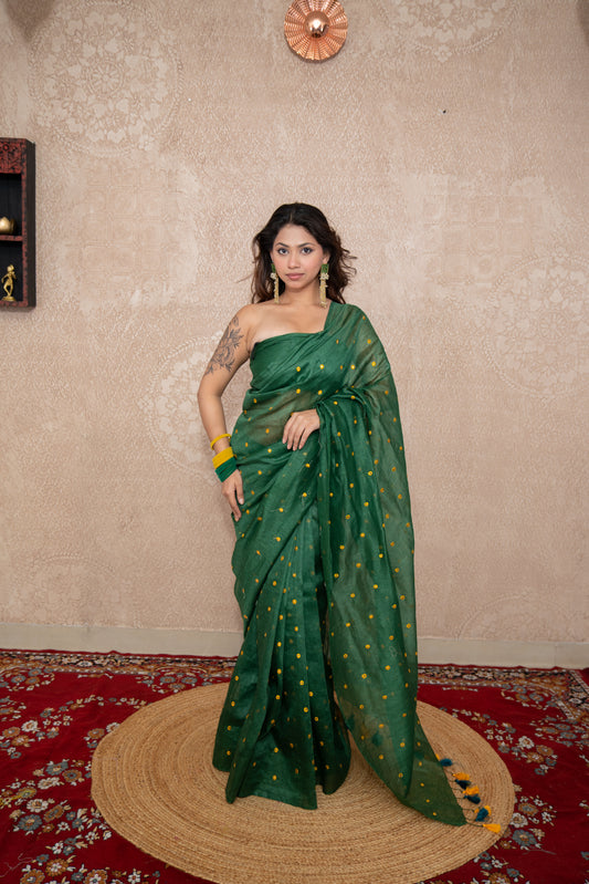 Archita- Green Tikli Work Saree