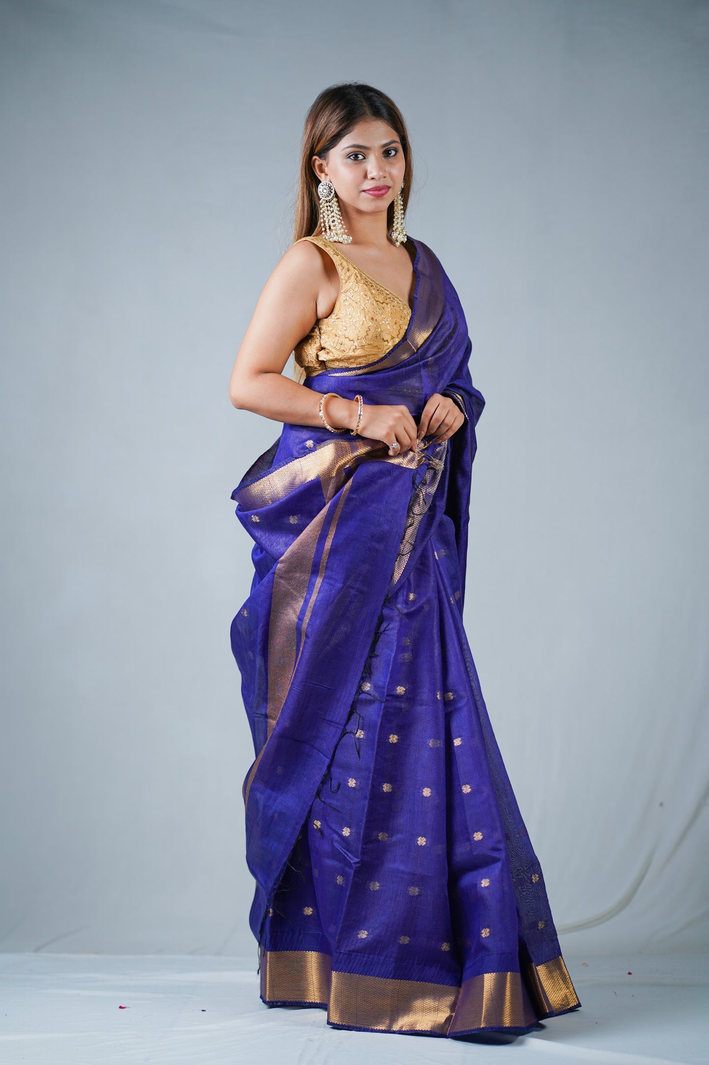 Oh Jaana - Purple Silk saree