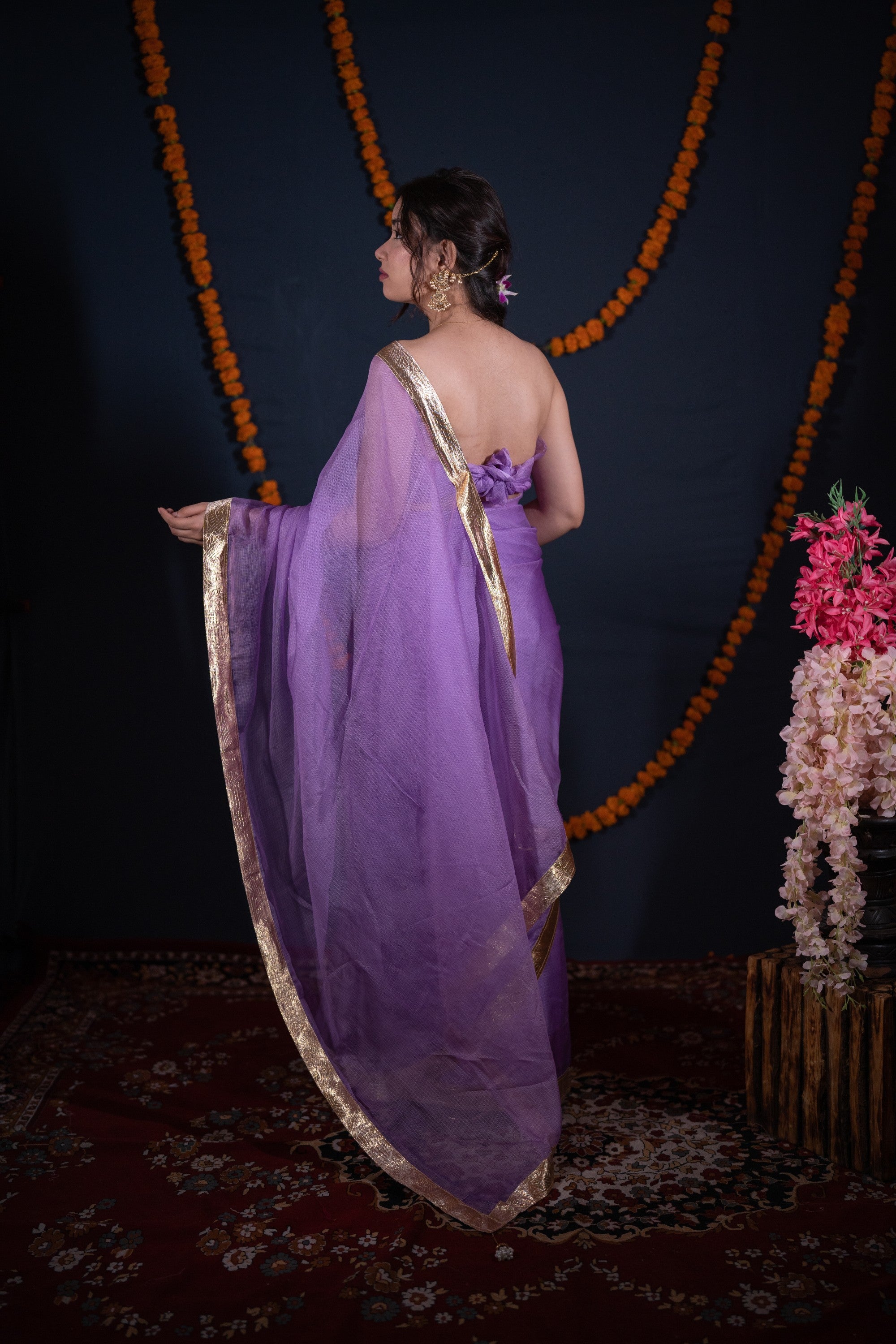Maalti - Lavender Kota Silk Saree