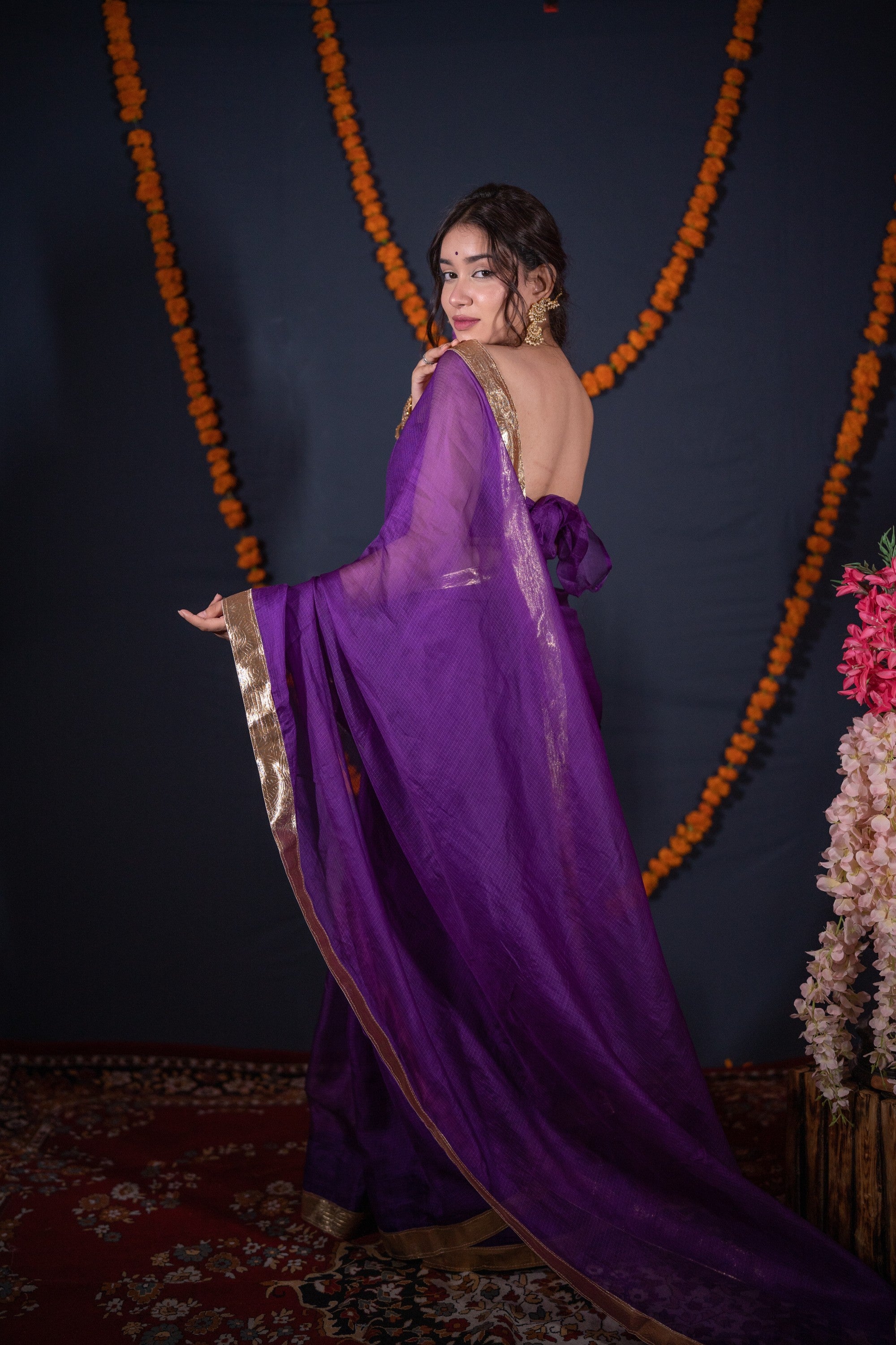 Uttara- Purple Kota Silk Saree