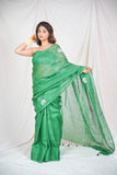 Lush Linen - Green Linen Saree
