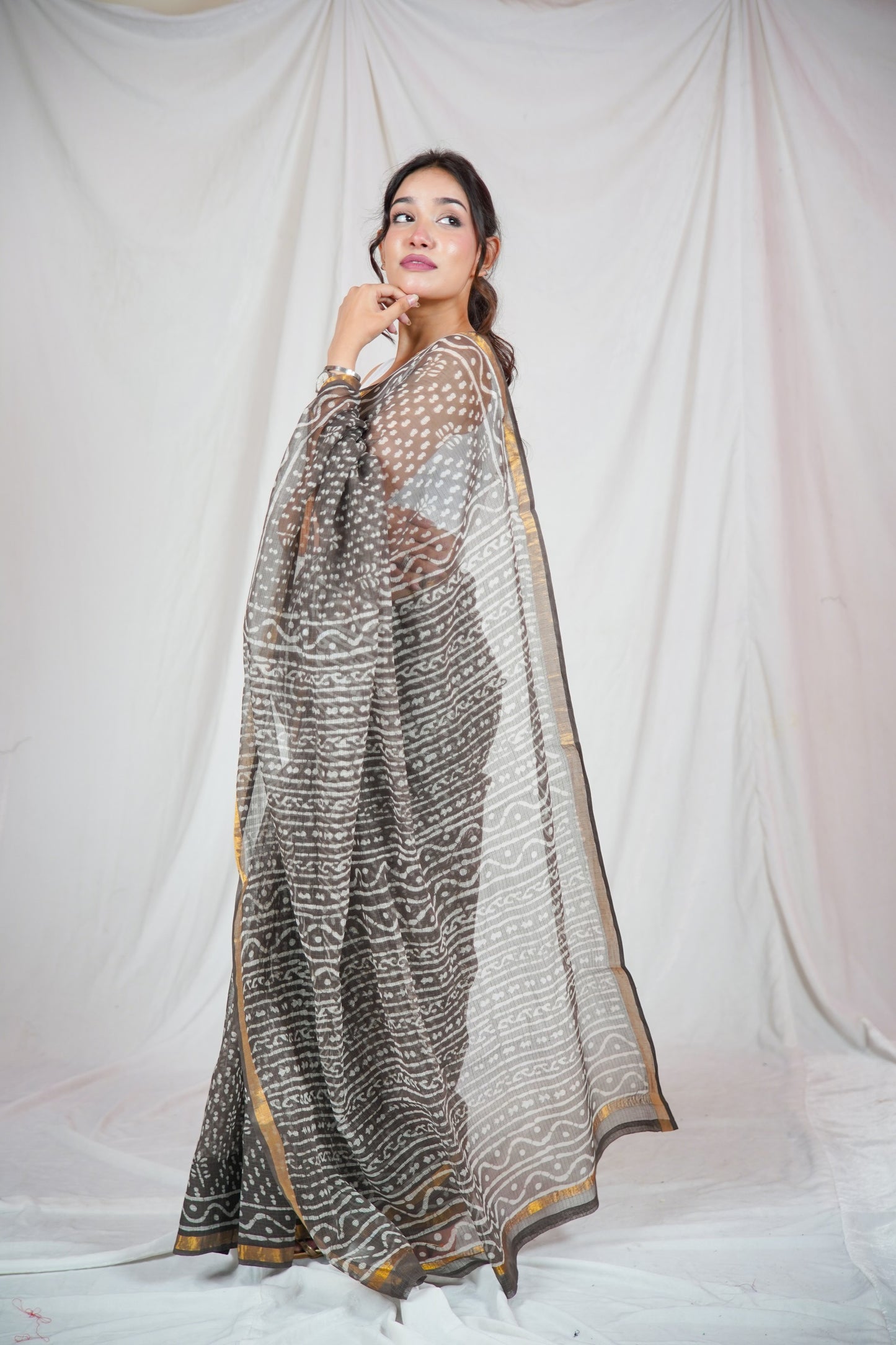 Rustic Charm- Kota Doria Saree