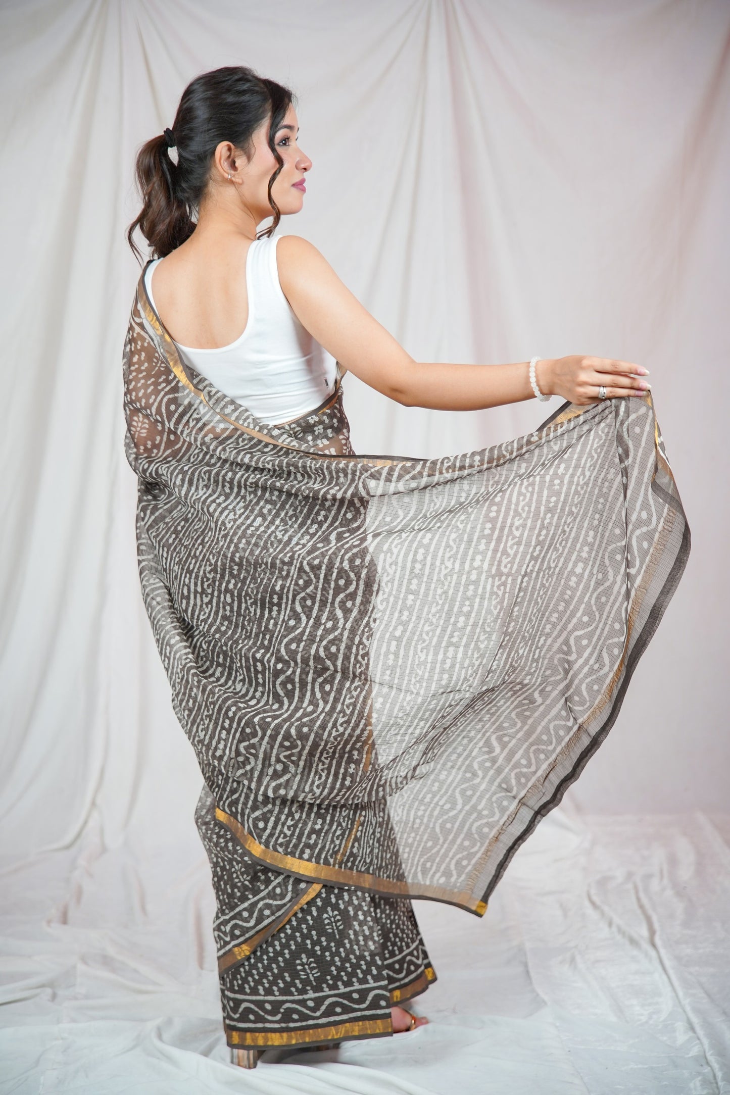 Rustic Charm- Kota Doria Saree