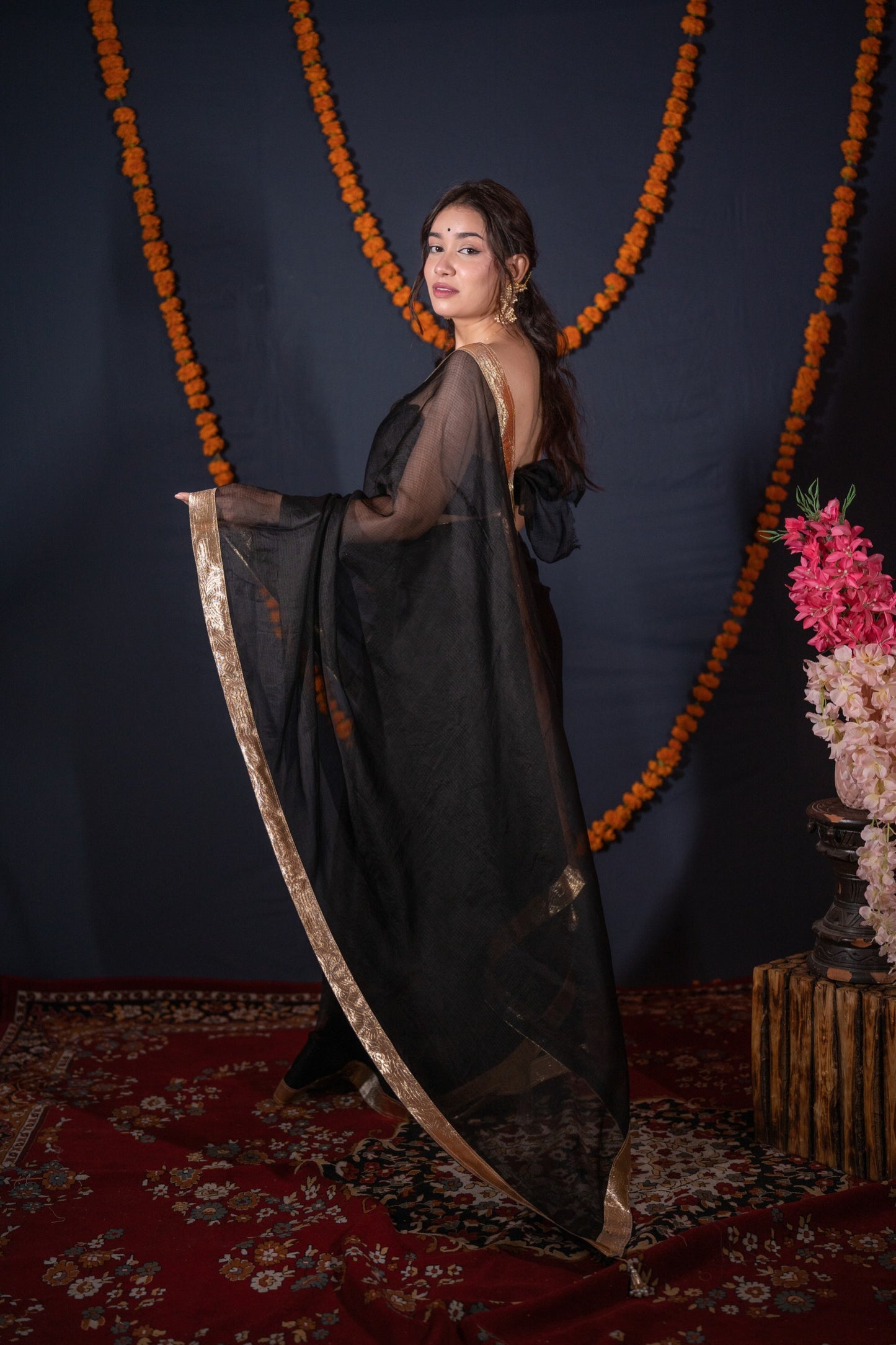 Shyamala- Black Kota Silk Saree