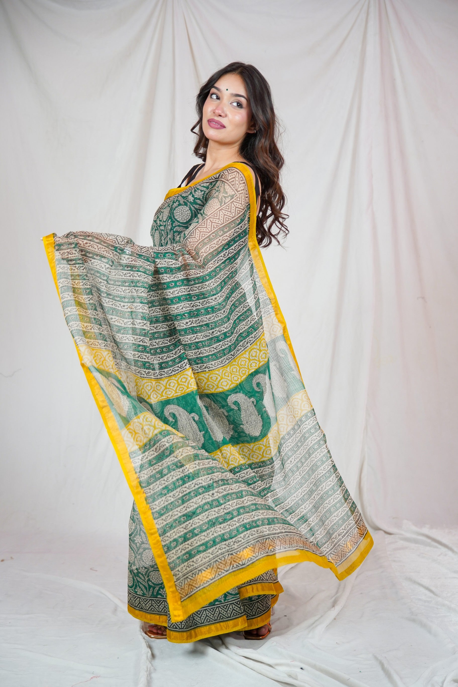 Jade Garden- Kota Doria Saree