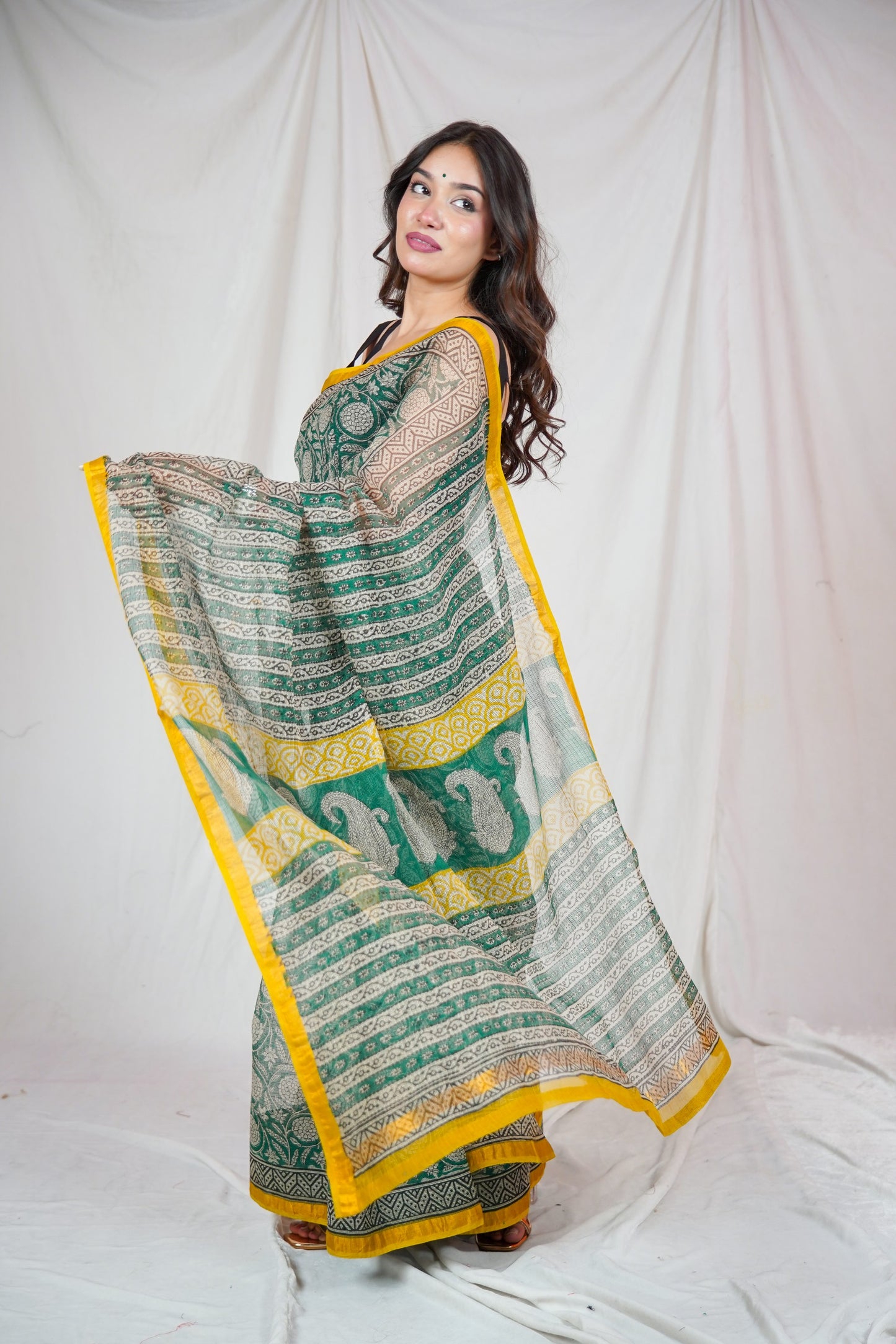Jade Garden- Kota Doria Saree