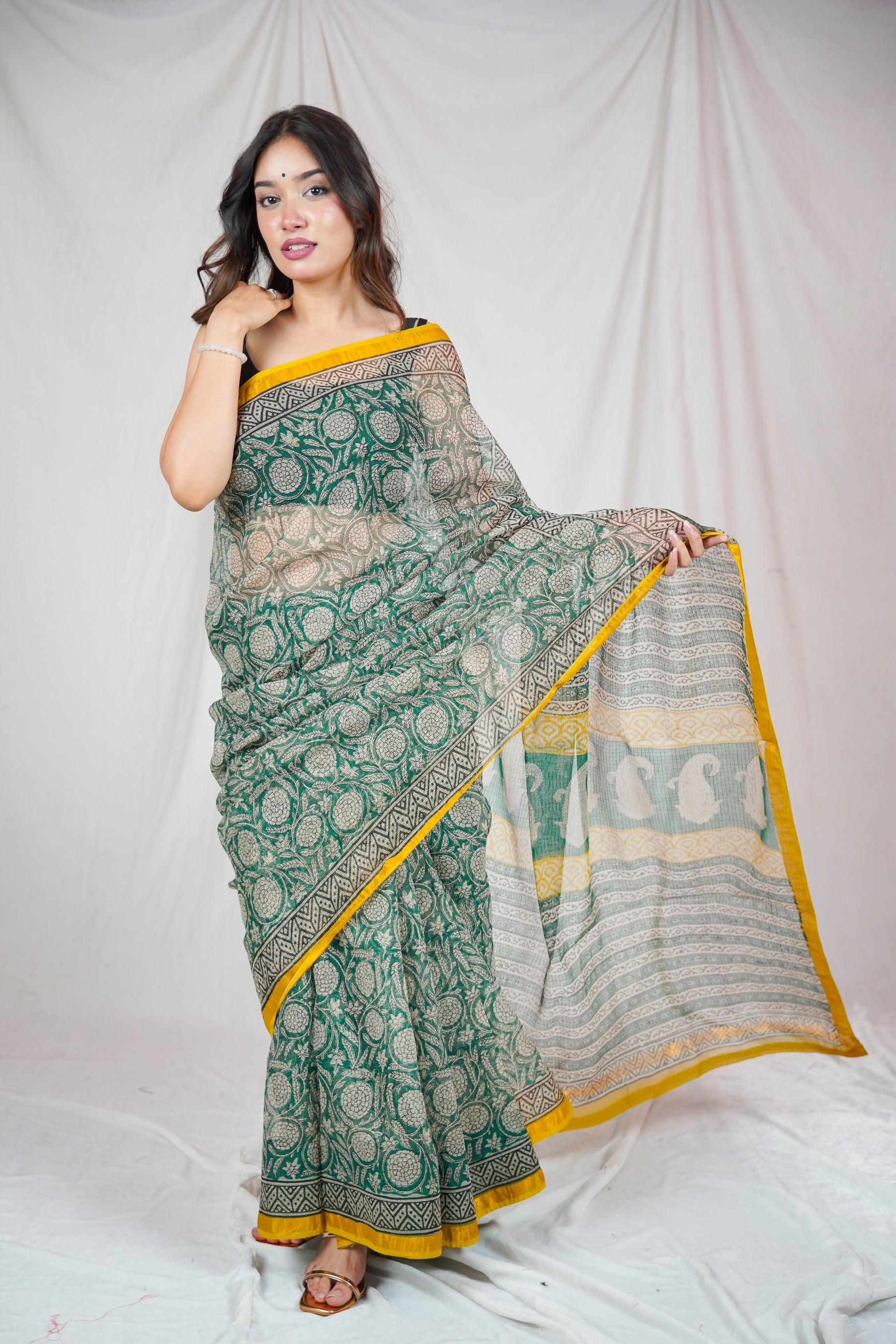 Jade Garden- Kota Doria Saree