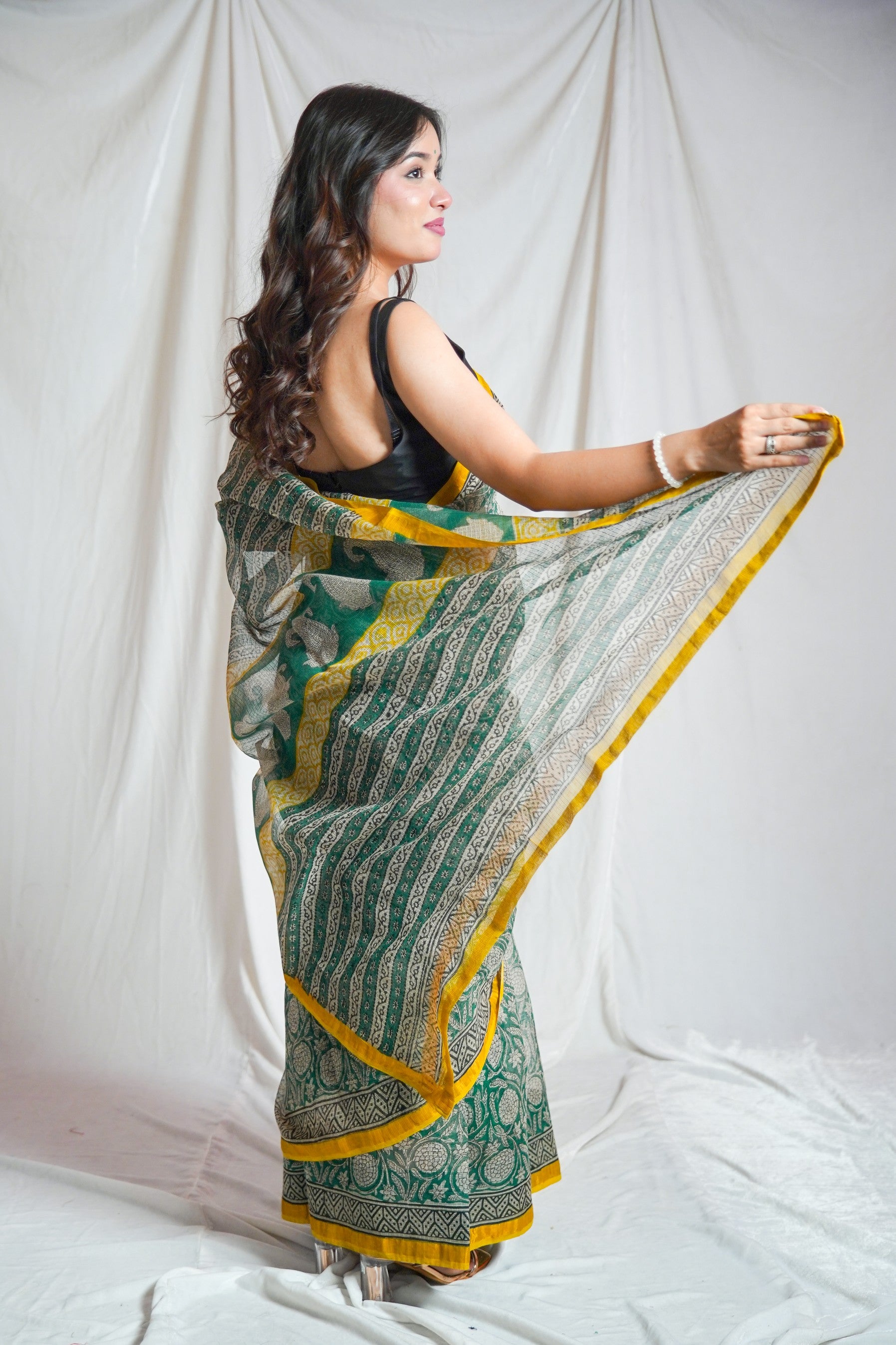 Jade Garden- Kota Doria Saree