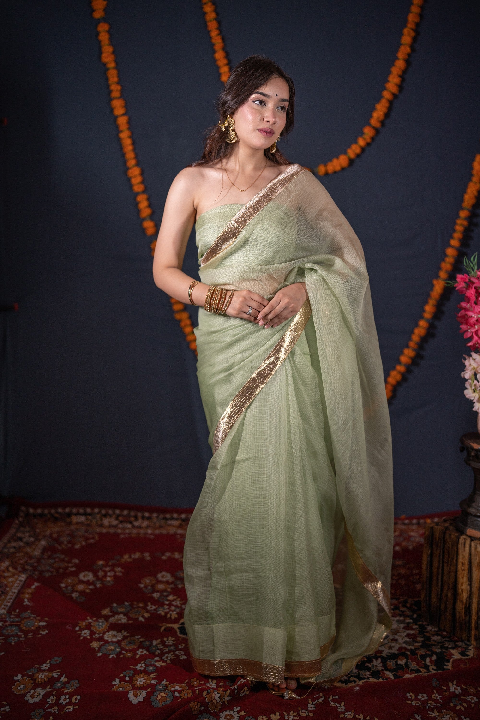 Mridula- Green Kota Silk Saree