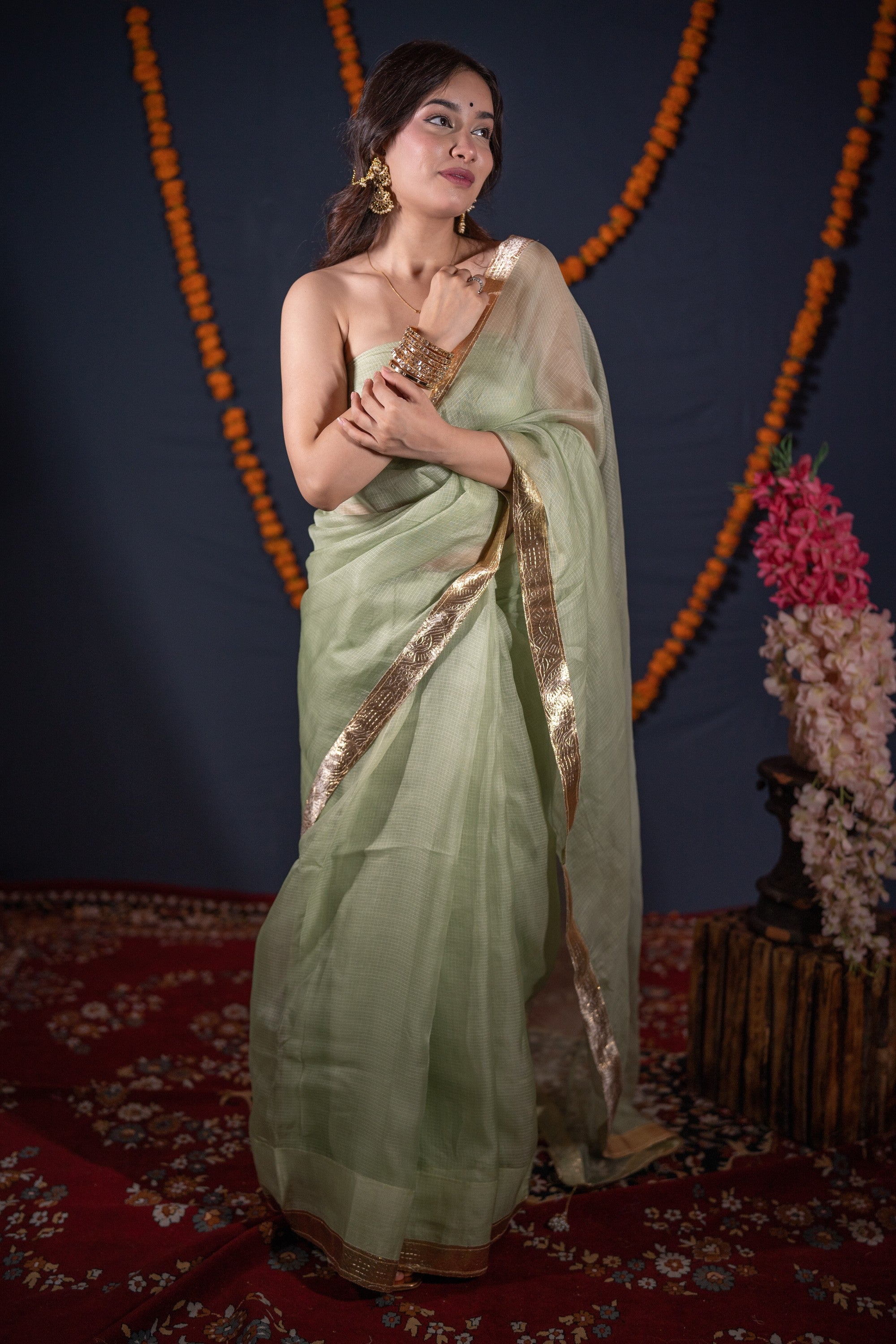 Mridula- Green Kota Silk Saree