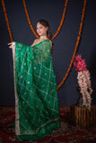Neelmani- Green Gota Patti Silk Saree