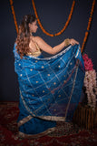 Shashwati- Blue Gota Patti Silk Saree