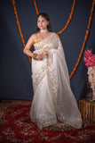 Chandrika- White Floral Gota Saree