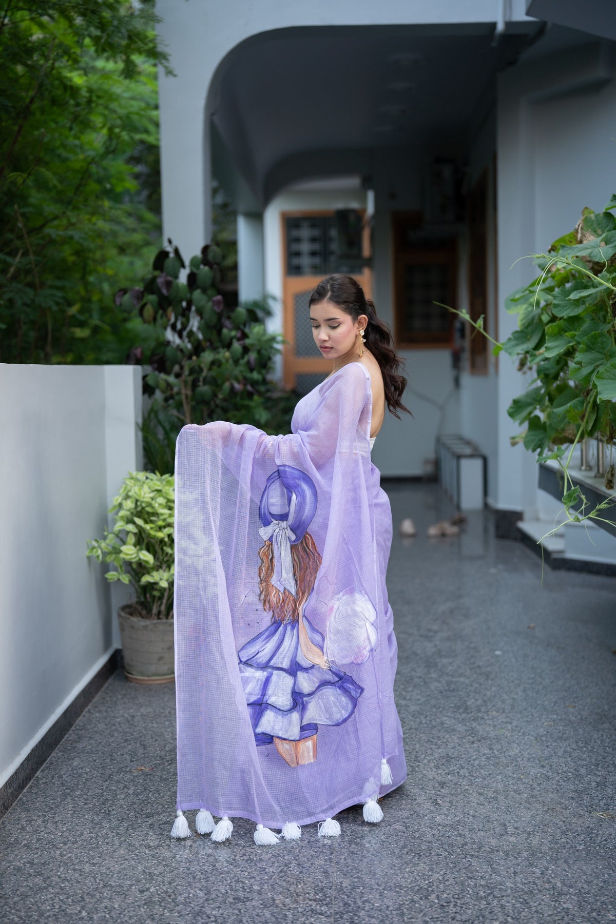 Wanderer- Handpainted Kota Doria Saree