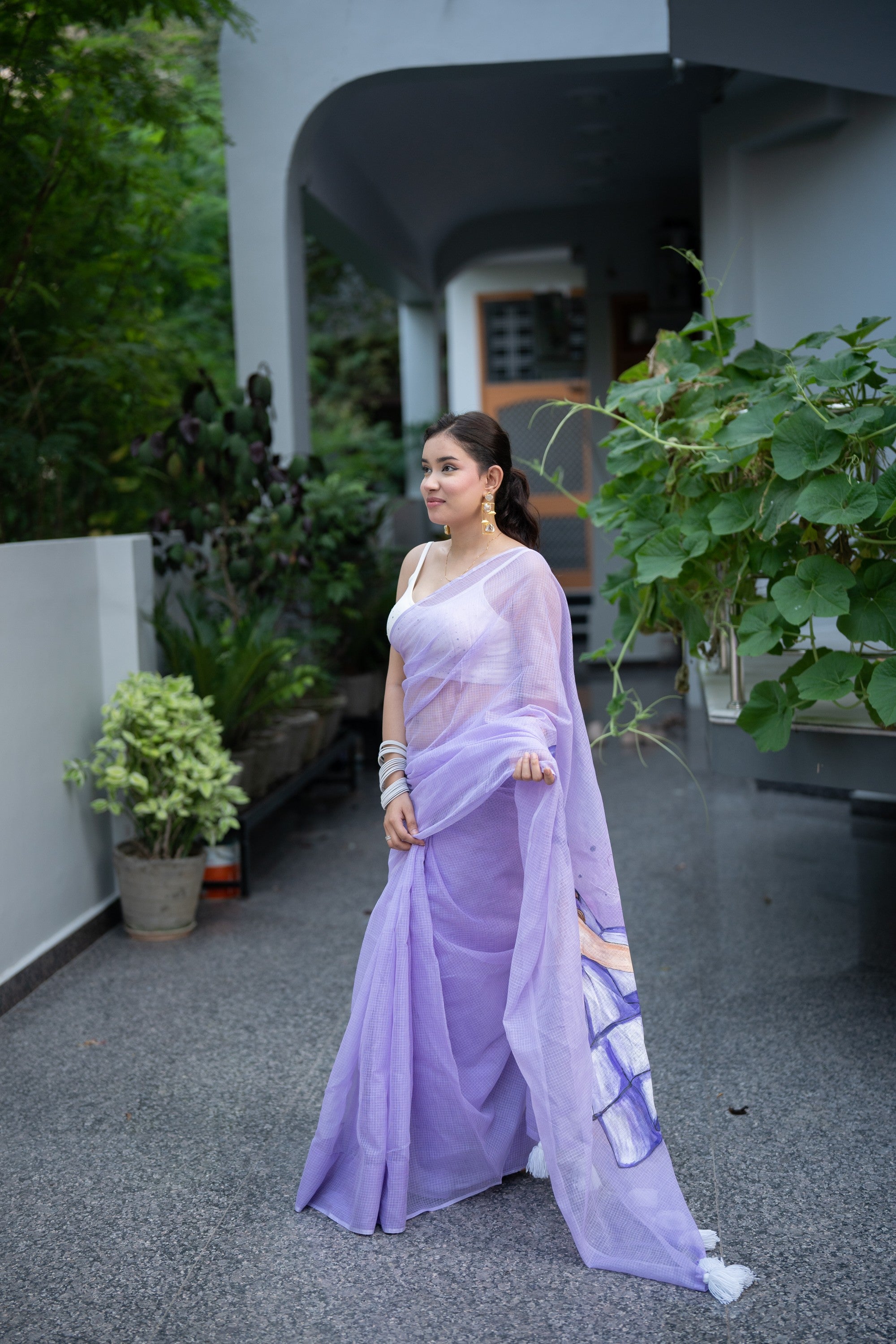 Wanderer- Handpainted Kota Doria Saree