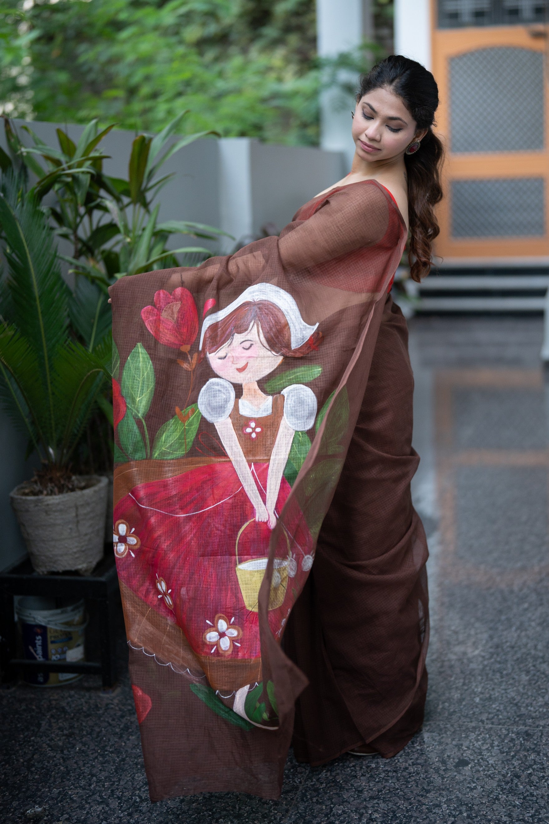 Happy Me- Handpainted Kota Doria Saree